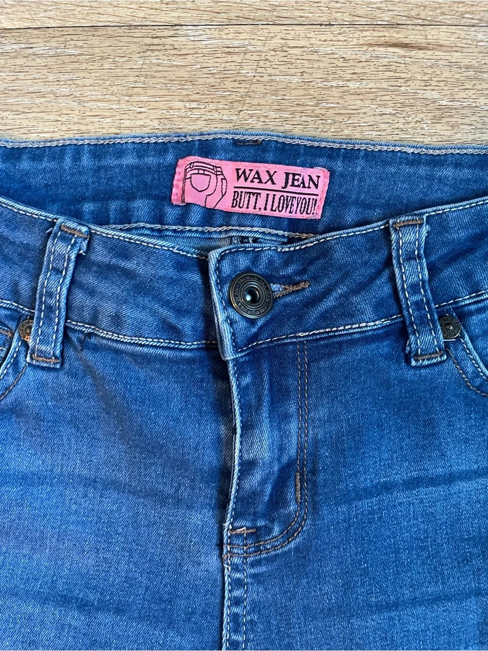 Wax Jean Distressed Dark Blue Skinny Jeans